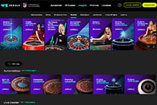 Las mesas de ruletas en la página web del casino VERSUS
