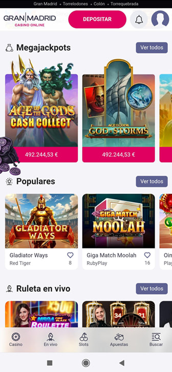 Catálogo de juegos de uno de los casinos online fiables de España.